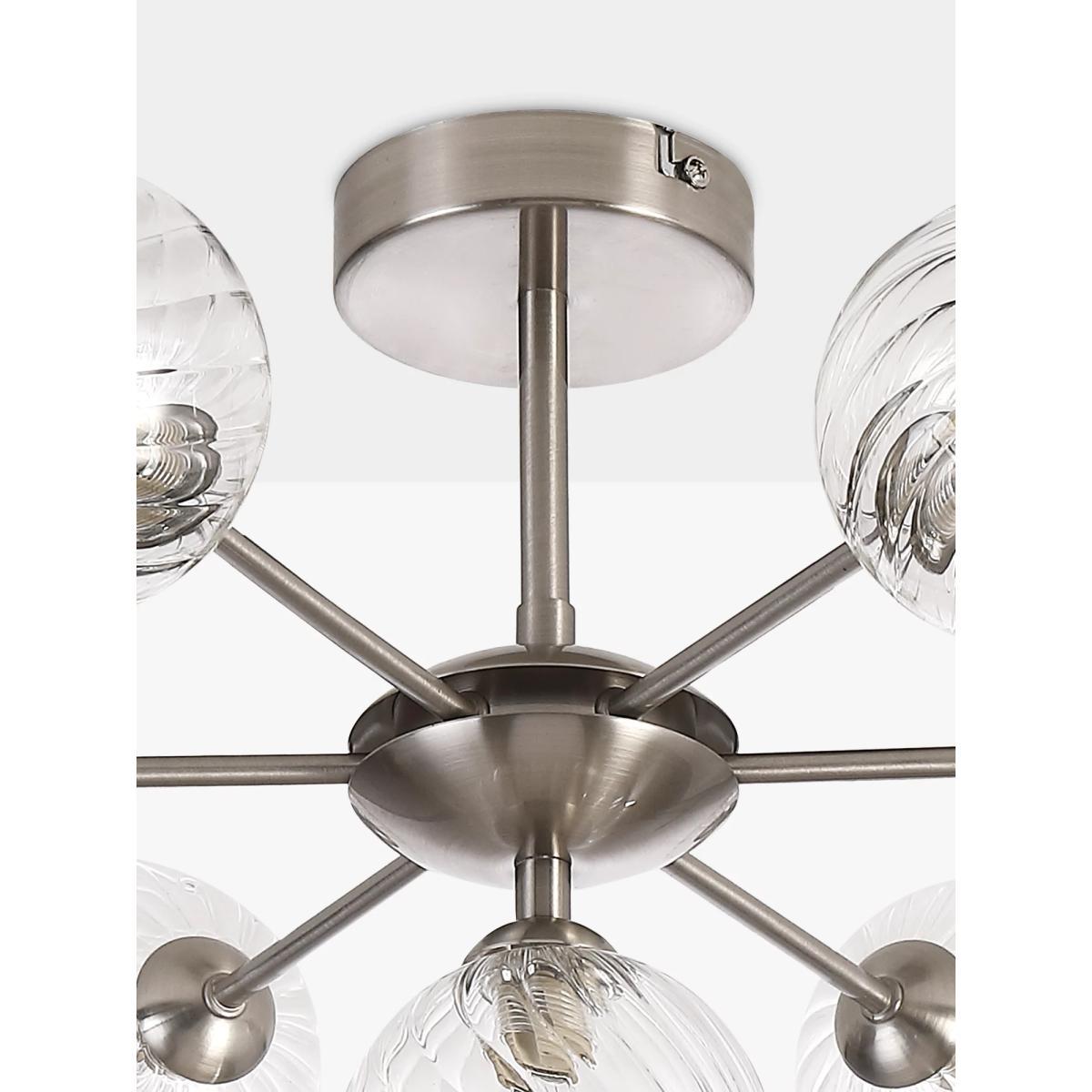 John Lewis & Partners Swirl Semi Flush Ceiling Light, Clear/Pewter – image 3