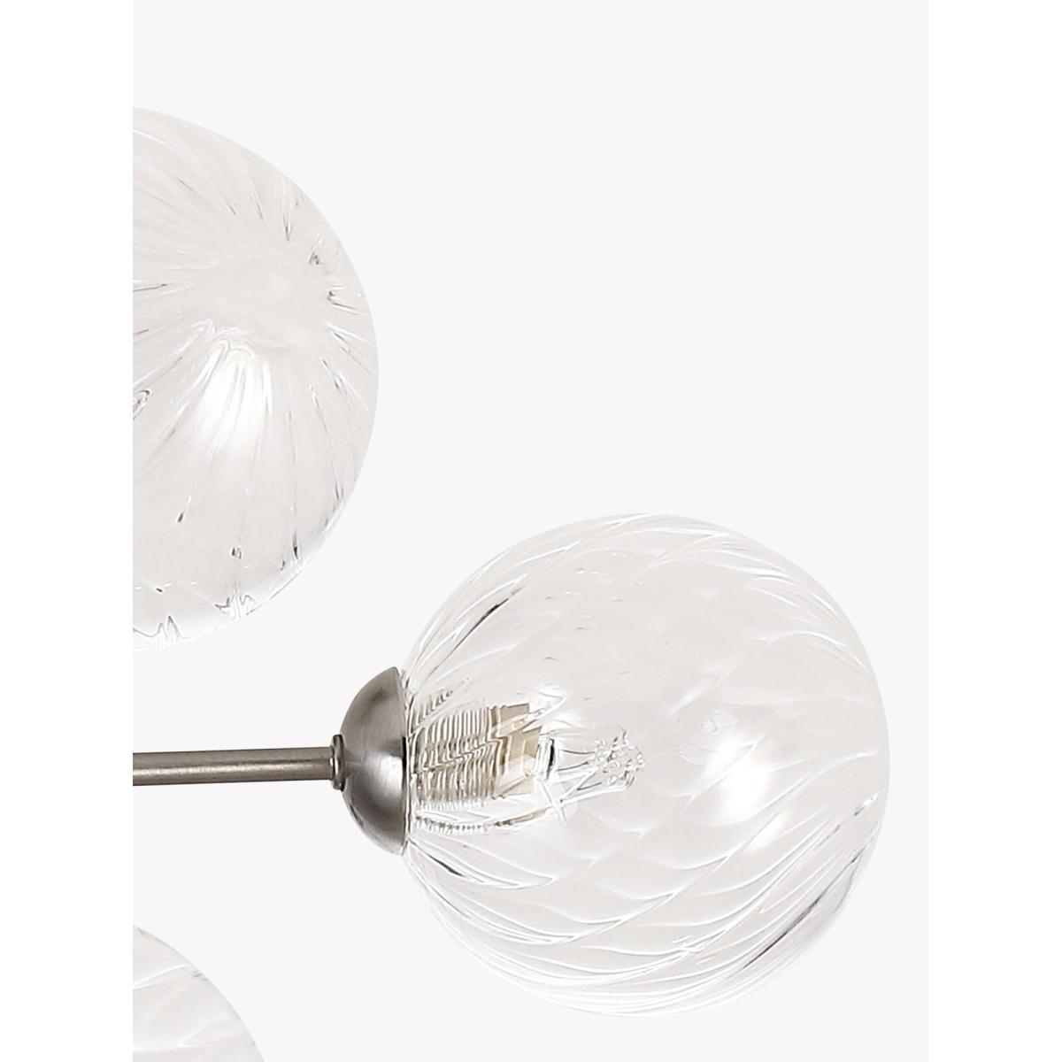 John Lewis & Partners Swirl Semi Flush Ceiling Light, Clear/Pewter – image 4