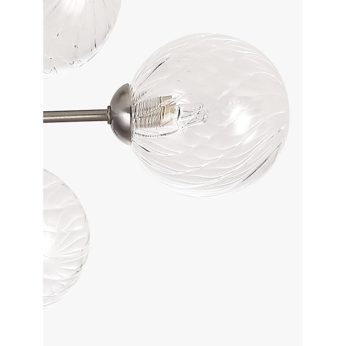 John Lewis & Partners Swirl Semi Flush Ceiling Light, Clear/Pewter – image 5