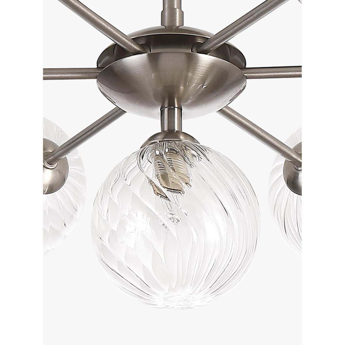 John Lewis & Partners Swirl Semi Flush Ceiling Light, Clear/Pewter – image 6