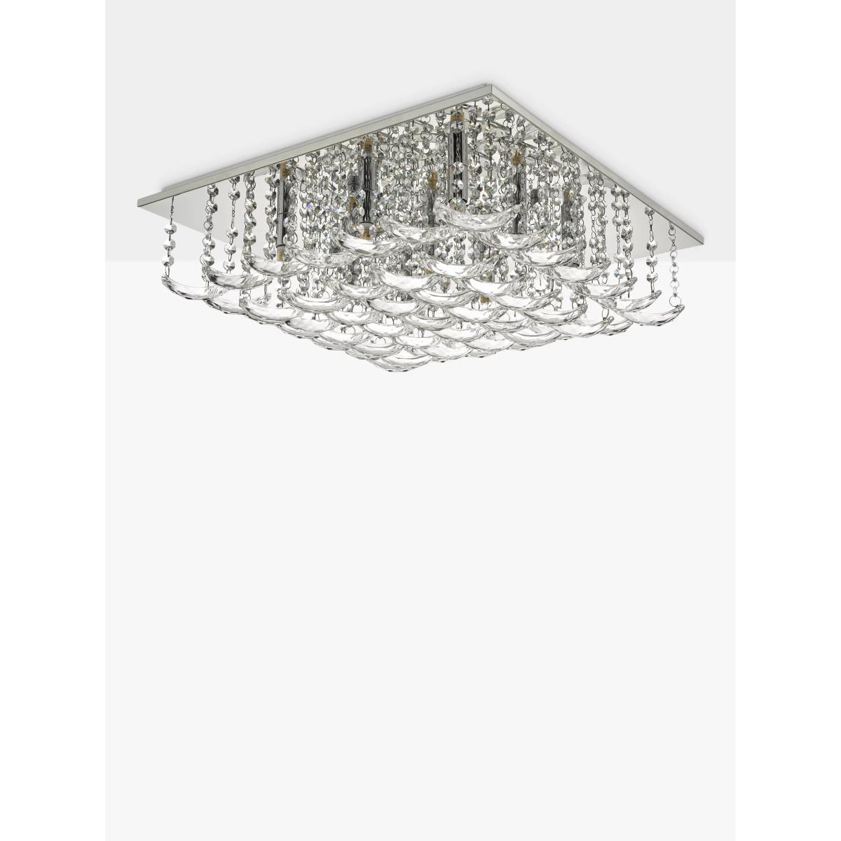 Där Orella Crystal Large Semi Flush Ceiling Light, Clear/Polished Chrome – image 2