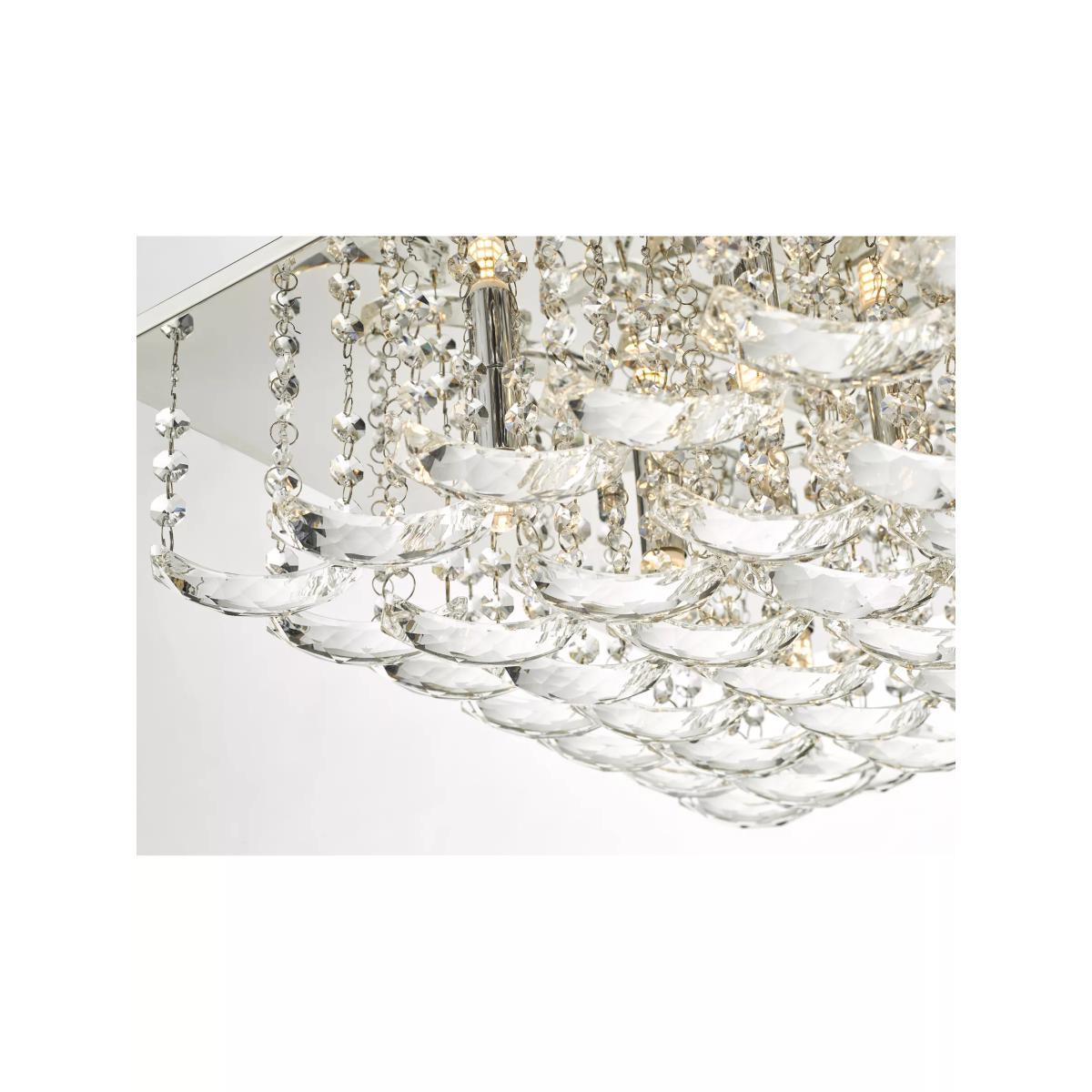 Där Orella Crystal Large Semi Flush Ceiling Light, Clear/Polished Chrome – image 3