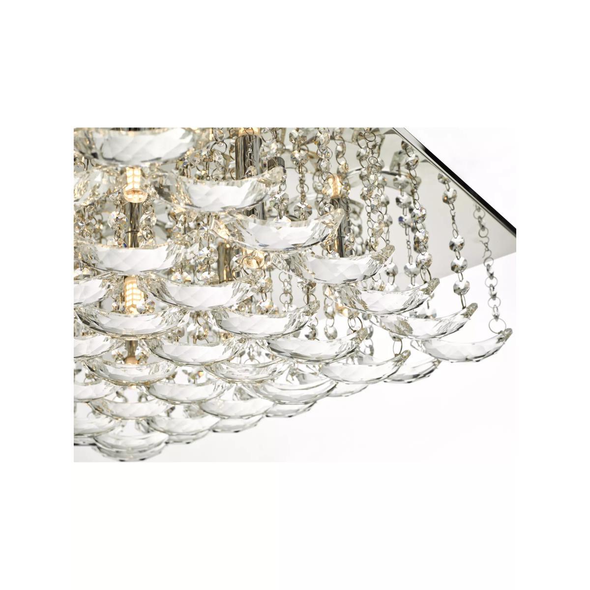 Där Orella Crystal Large Semi Flush Ceiling Light, Clear/Polished Chrome – image 4