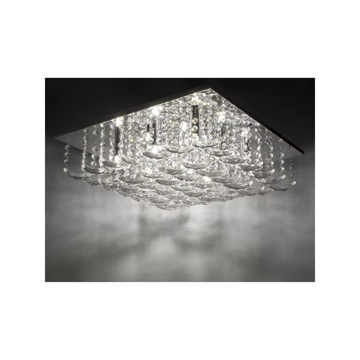 Där Orella Crystal Large Semi Flush Ceiling Light, Clear/Polished Chrome – image 5