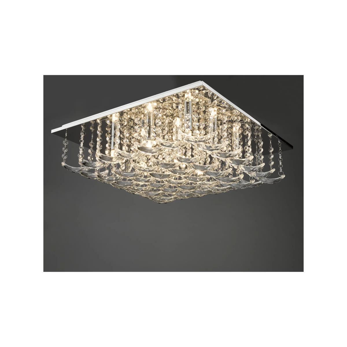Där Orella Crystal Large Semi Flush Ceiling Light, Clear/Polished Chrome – image 6