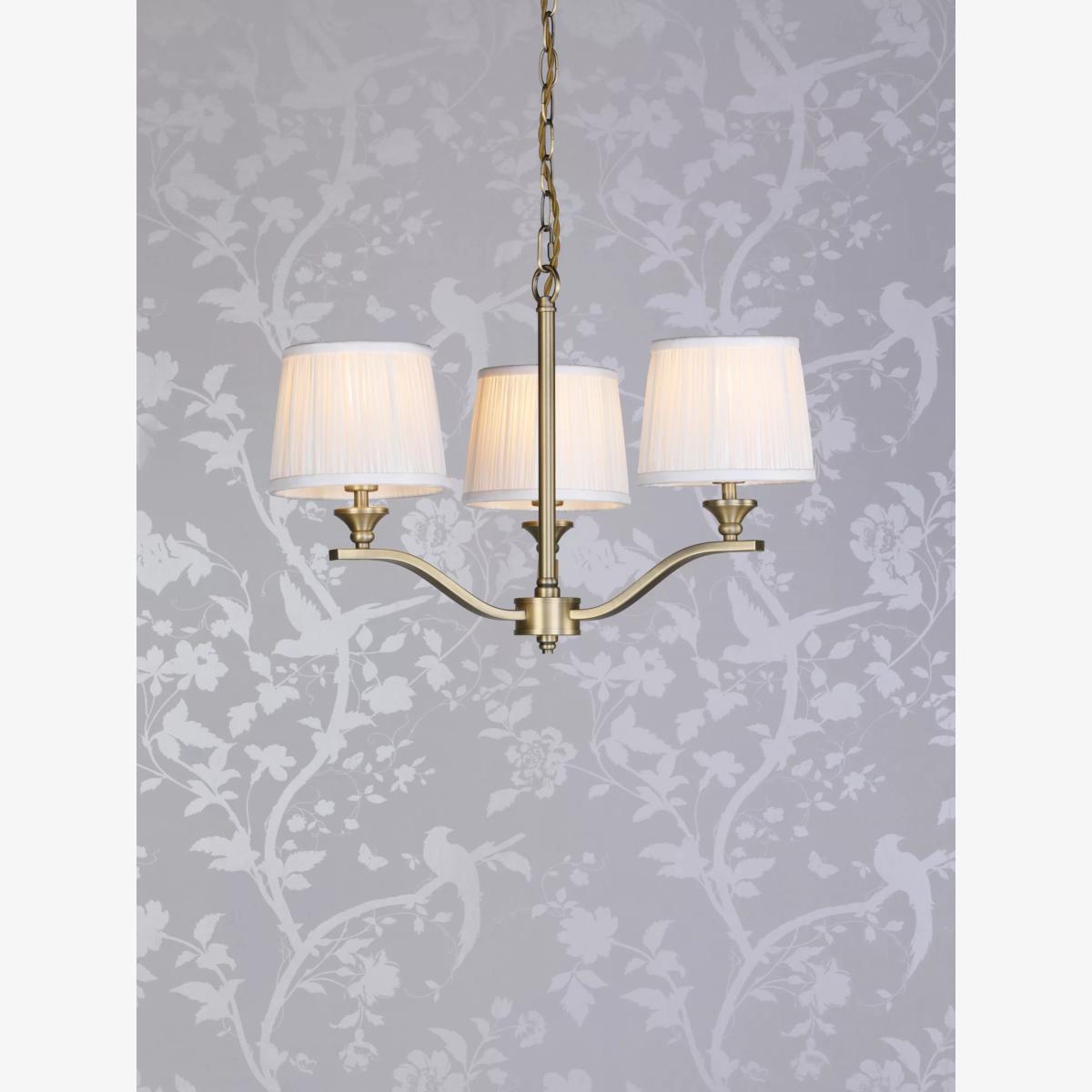 Laura Ashley Hemsley 3 Arm Ceiling Light, Antique Brass – image 1