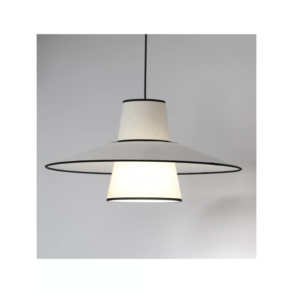John Lewis Scandi Layered Shade Ceiling Light, Off White/Black – image 2