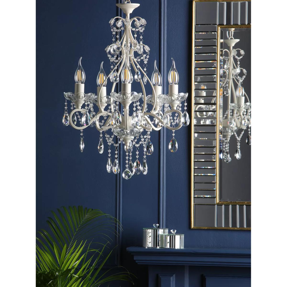 Laura Ashley Shamley Chandelier Ceiling Light, Matt White – image 2