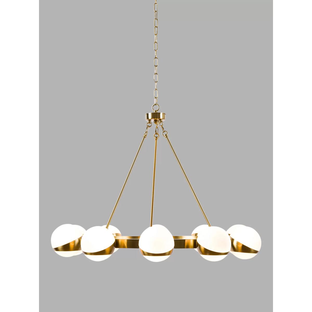 Pure White Lines Luna 10 Arm Ceiling Light, Gold/White – image 3