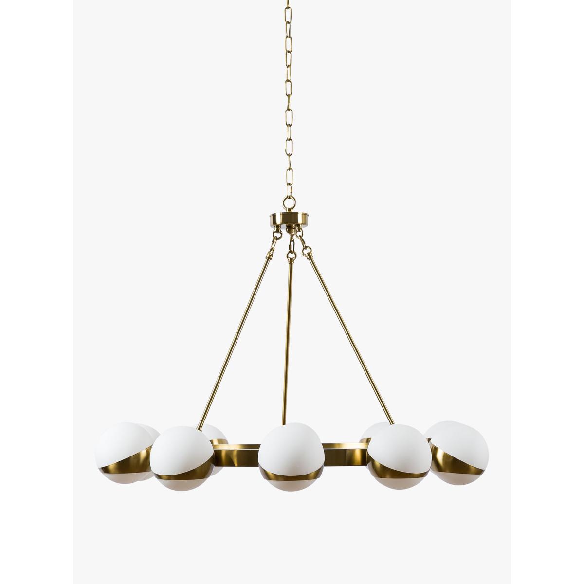 Pure White Lines Luna 10 Arm Ceiling Light, Gold/White – image 4