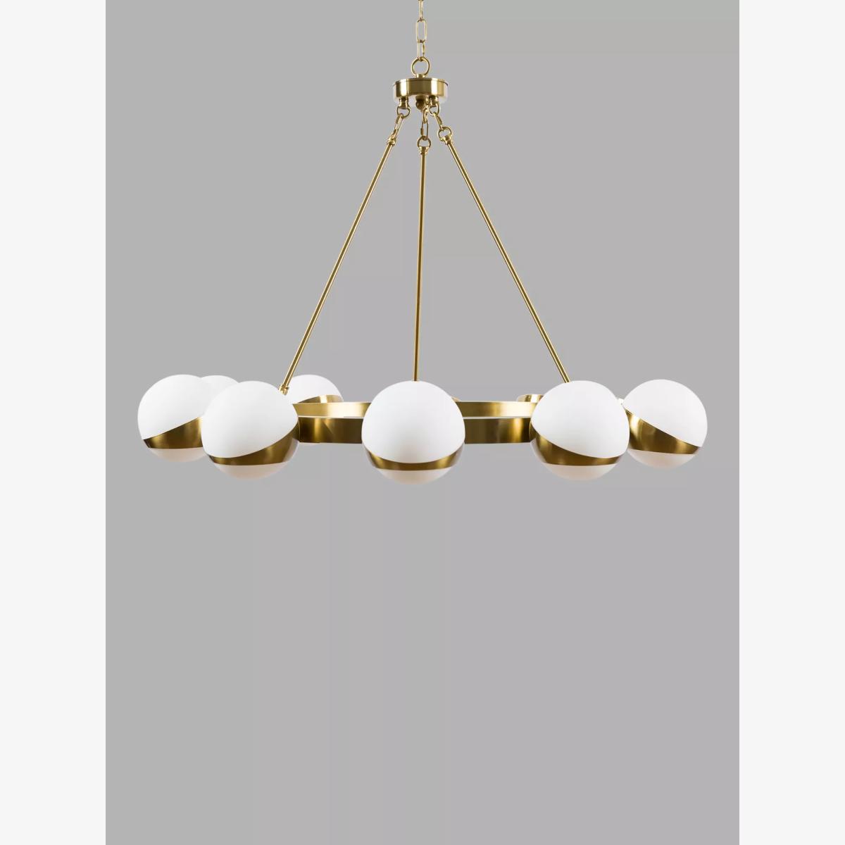 Pure White Lines Luna 10 Arm Ceiling Light, Gold/White – image 1