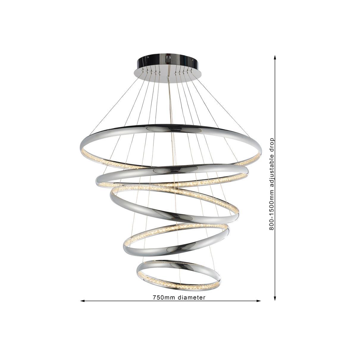 Bay Lighting Spiral LED Large Ceiling Light, Chrome – image 5