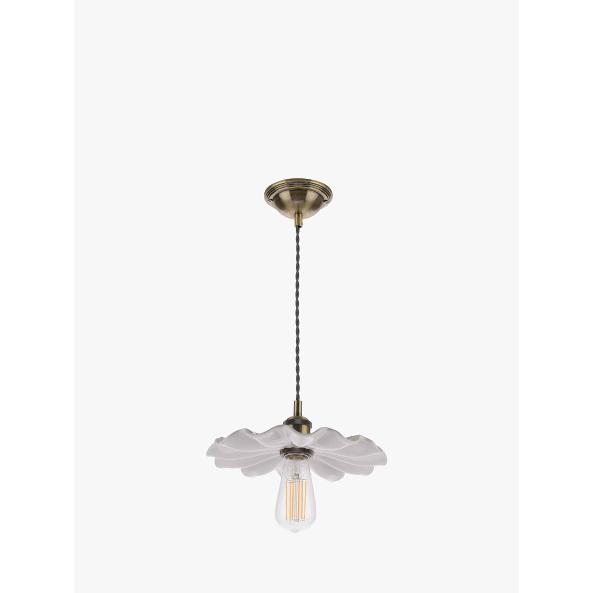 John Lewis & Partners Tutu Ceramic Ceiling Light, White/Antique Brass – image 3