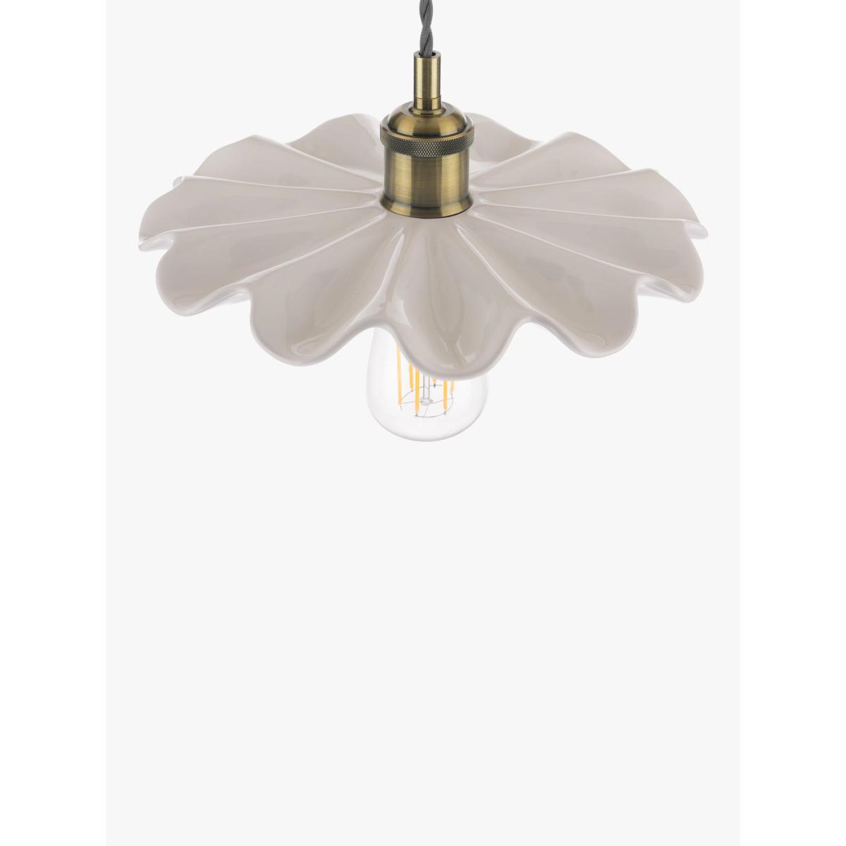 John Lewis & Partners Tutu Ceramic Ceiling Light, White/Antique Brass – image 5
