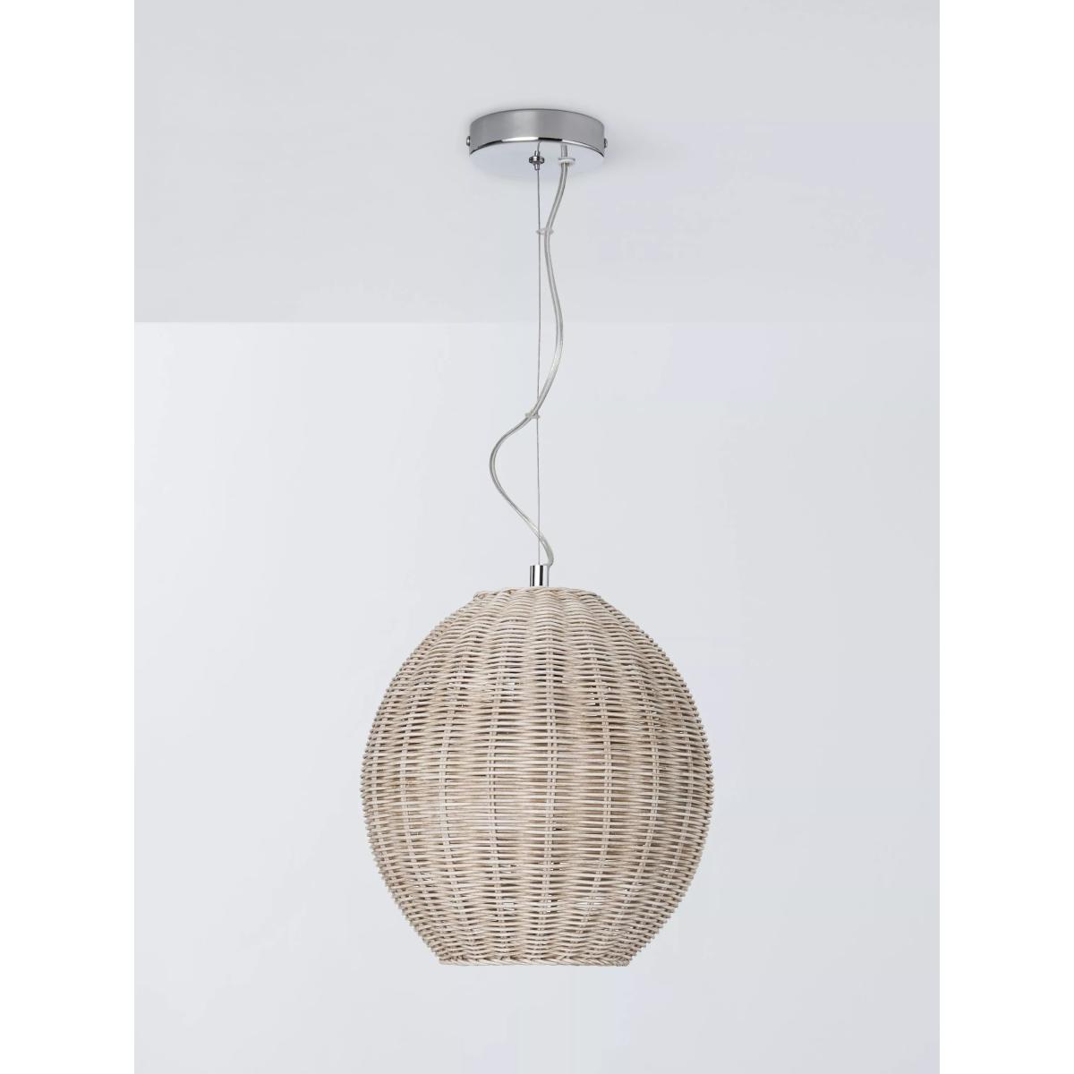 John Lewis Raffles Rattan Pendant Ceiling Light, White Wash – image 2
