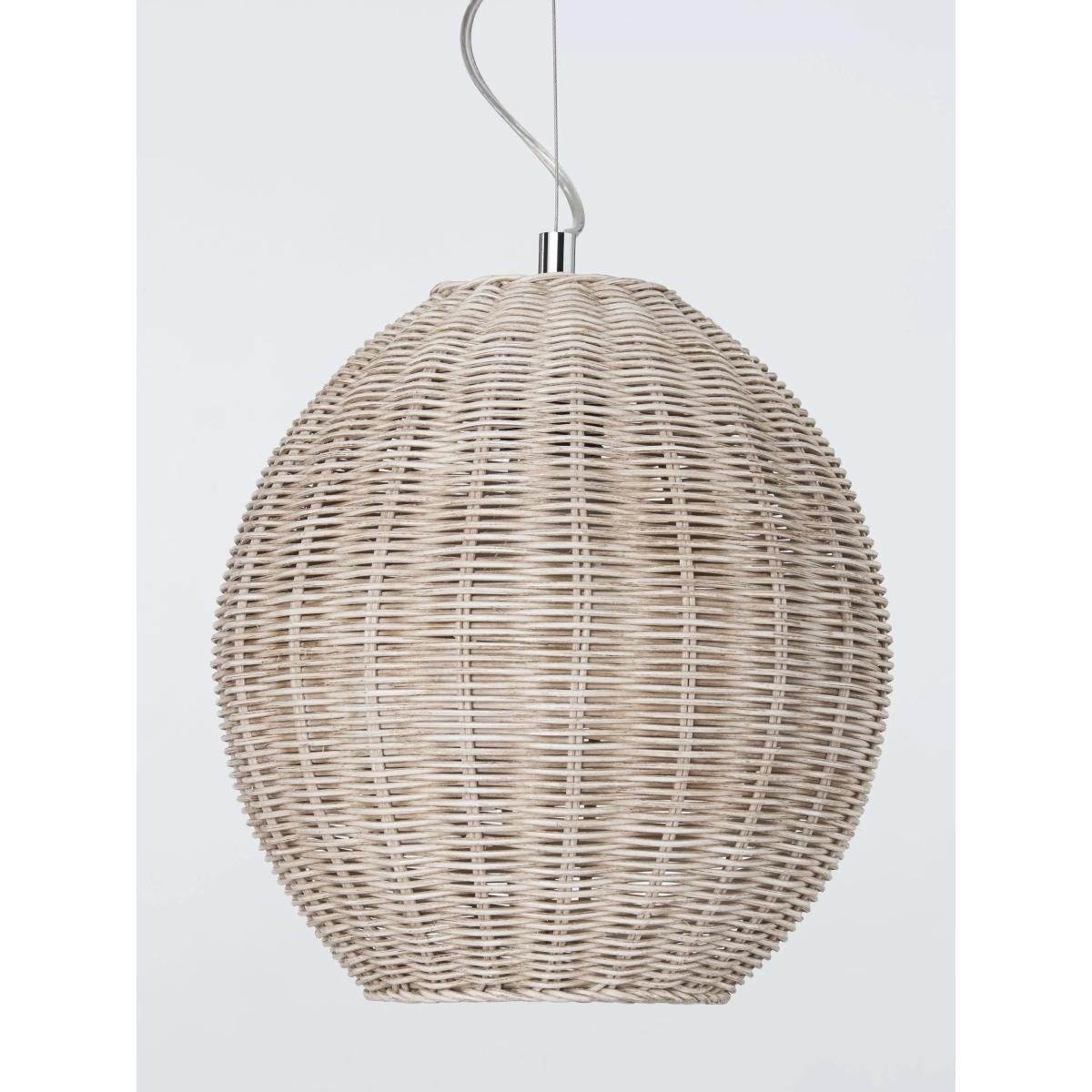 John Lewis Raffles Rattan Pendant Ceiling Light, White Wash – image 3