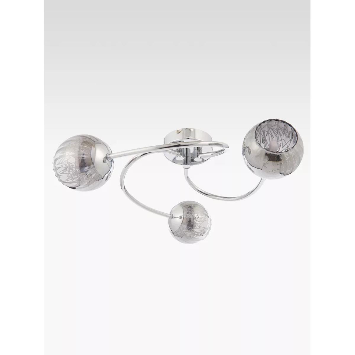 Bay Lighting Chase 3 Arm Semi Flush Ceiling Light, Chrome – image 2