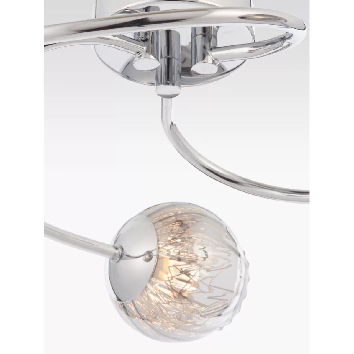Bay Lighting Chase 3 Arm Semi Flush Ceiling Light, Chrome – image 3