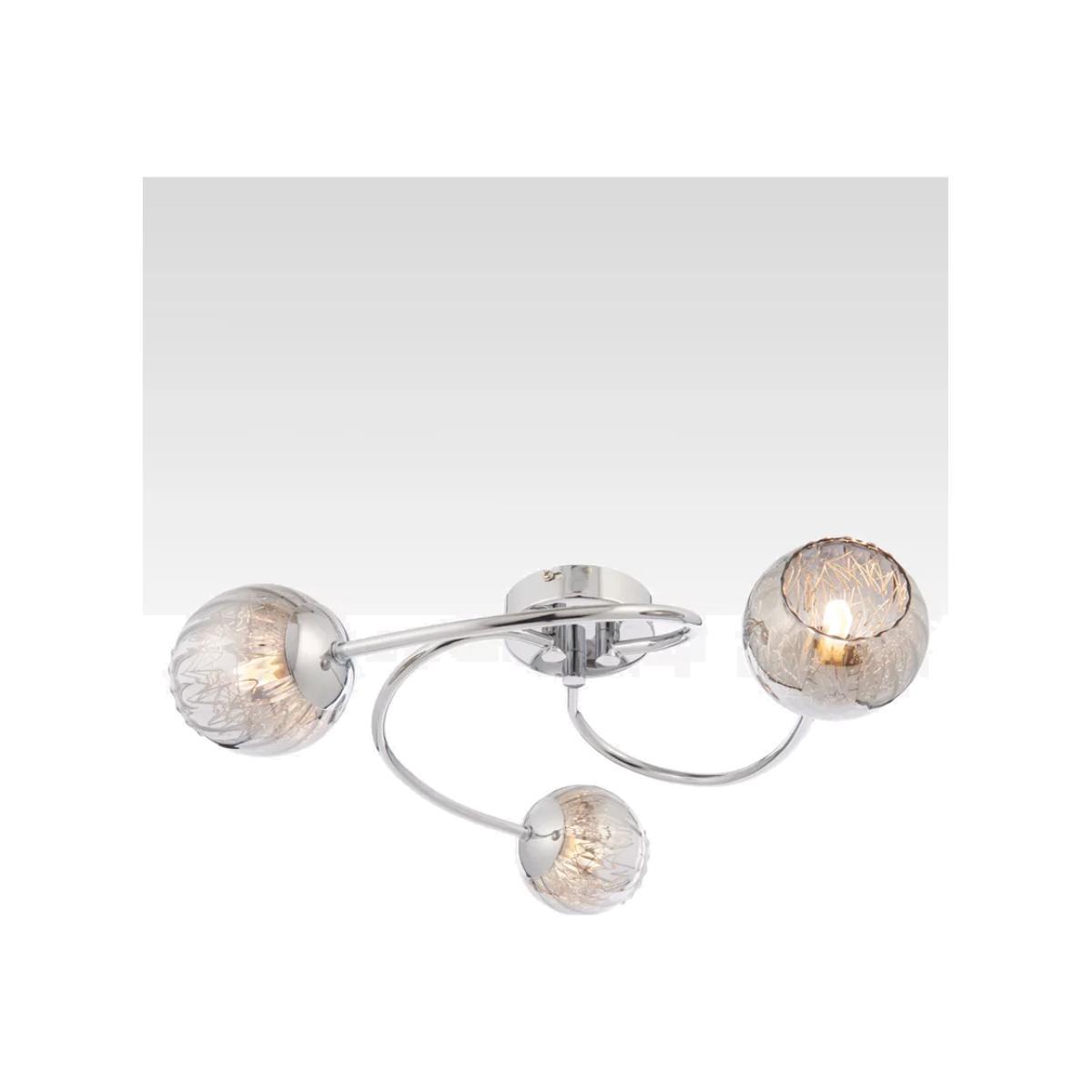 Bay Lighting Chase 3 Arm Semi Flush Ceiling Light, Chrome – image 1