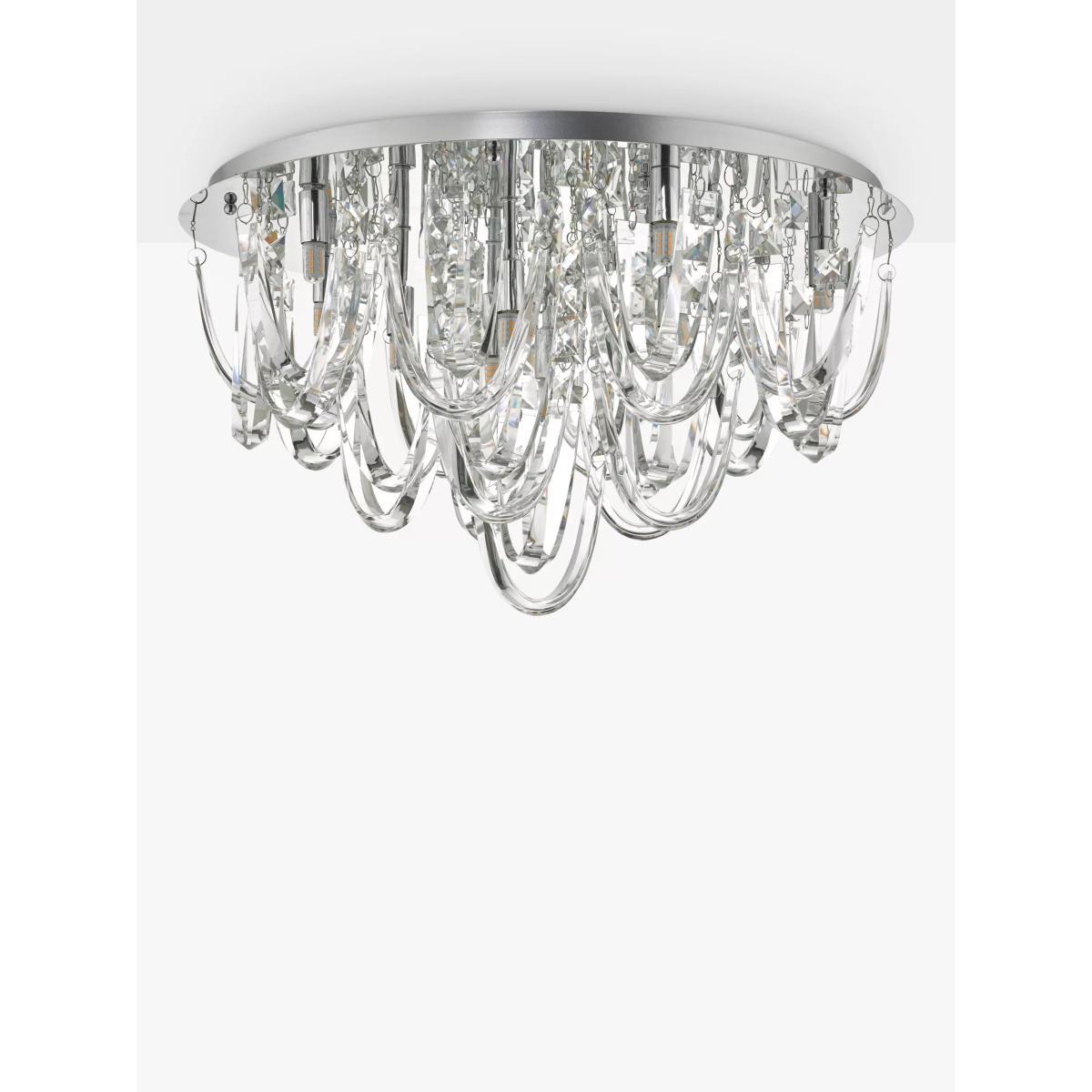 Där Roxanne Crystal Semi Flush Ceiling Light, Clear/Polished Chrome – image 2