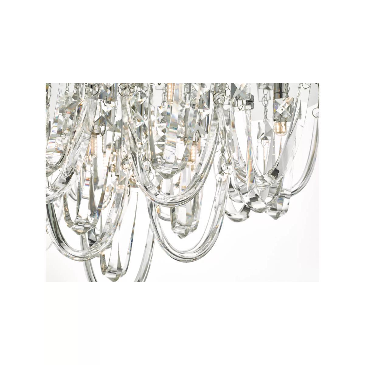 Där Roxanne Crystal Semi Flush Ceiling Light, Clear/Polished Chrome – image 3