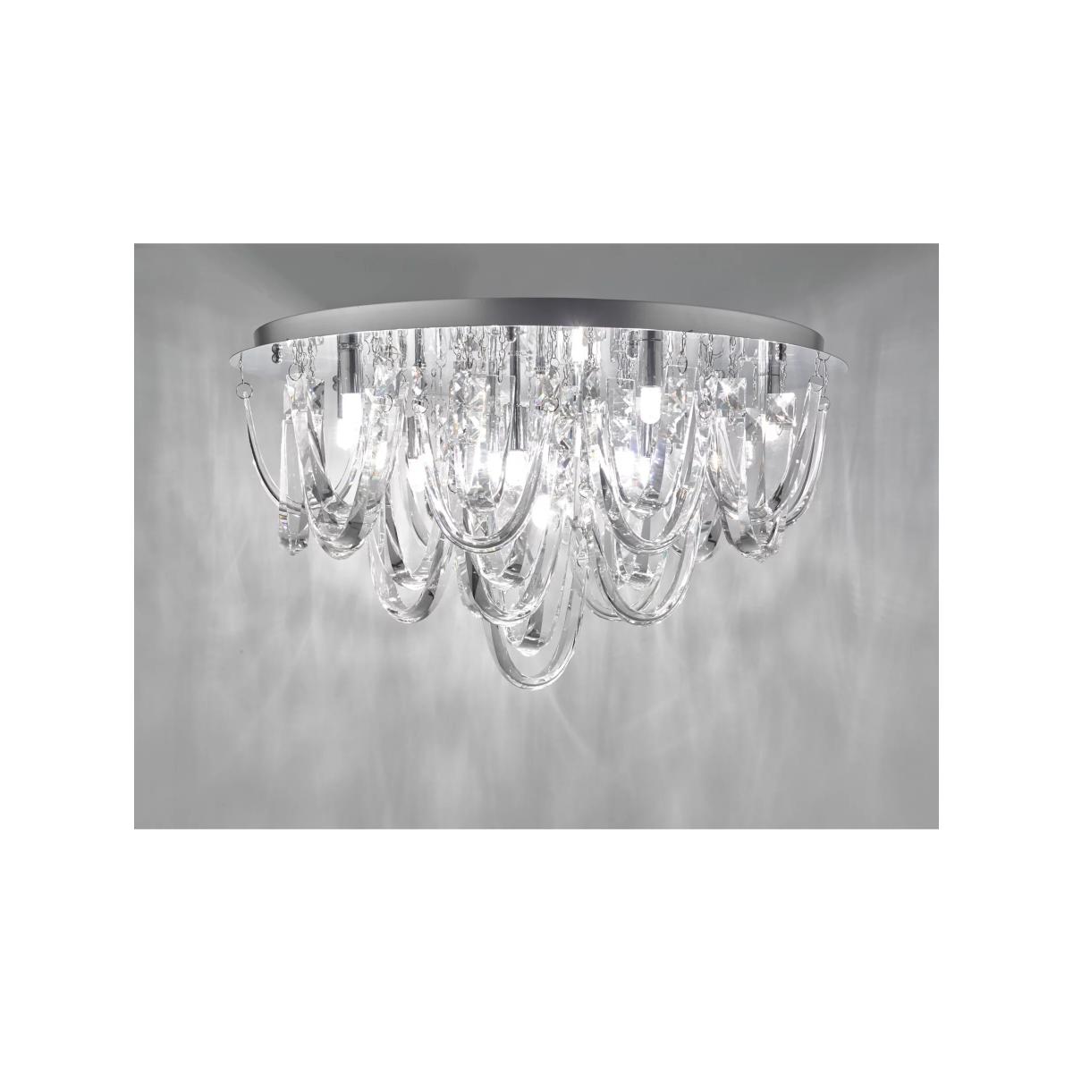 Där Roxanne Crystal Semi Flush Ceiling Light, Clear/Polished Chrome – image 5