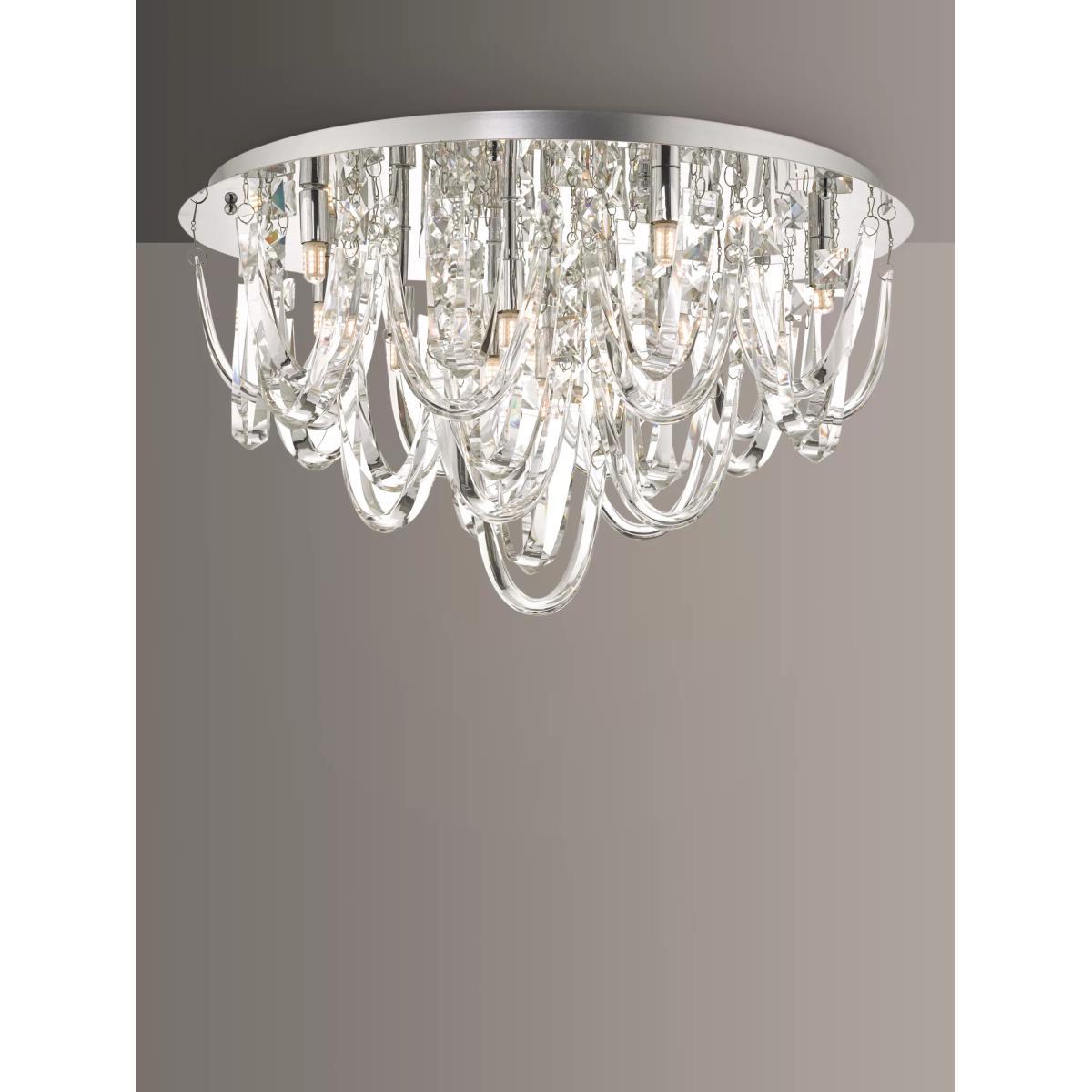 Där Roxanne Crystal Semi Flush Ceiling Light, Clear/Polished Chrome – image 1