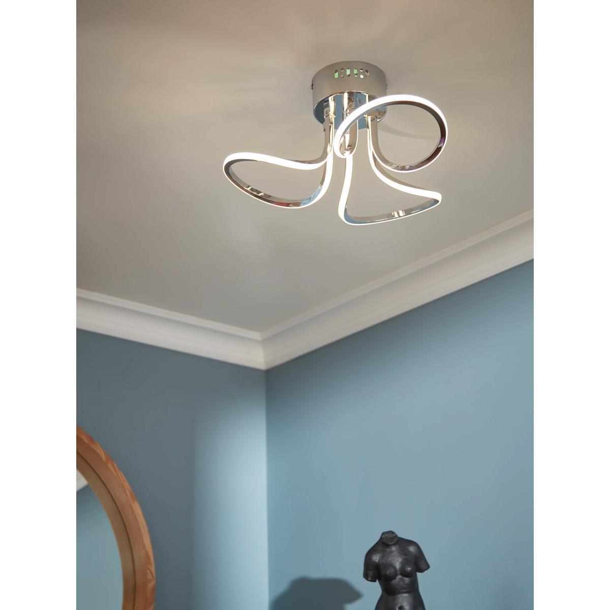 John Lewis & Partners Ora Semi Flush LED Ceiling Light, Silver/Metallic – image 2