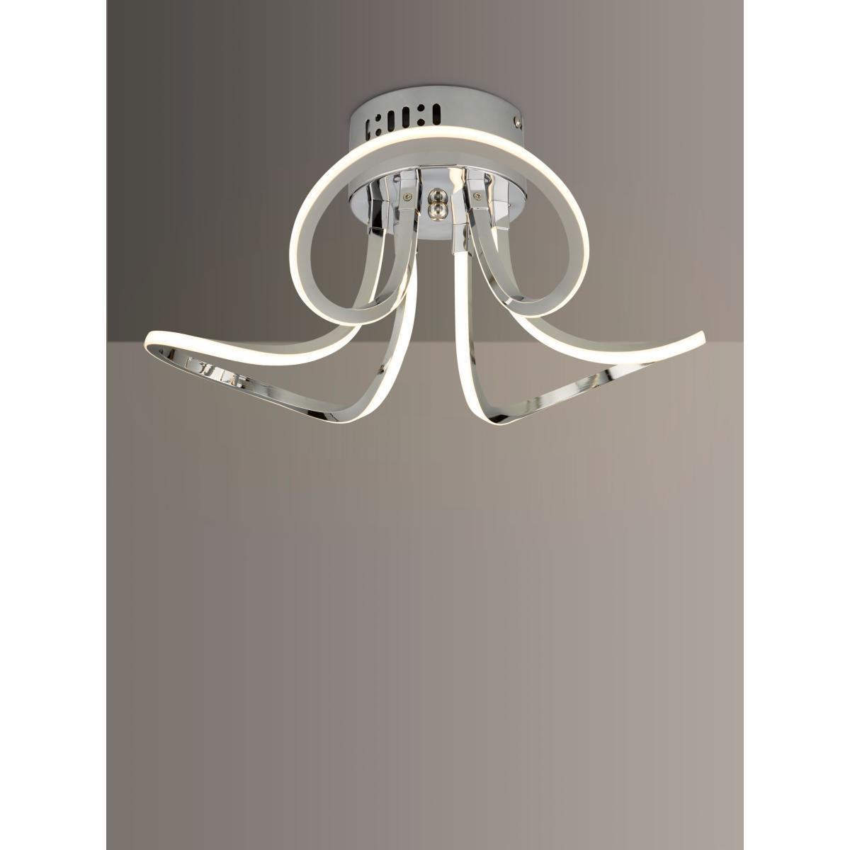 John Lewis & Partners Ora Semi Flush LED Ceiling Light, Silver/Metallic – image 1