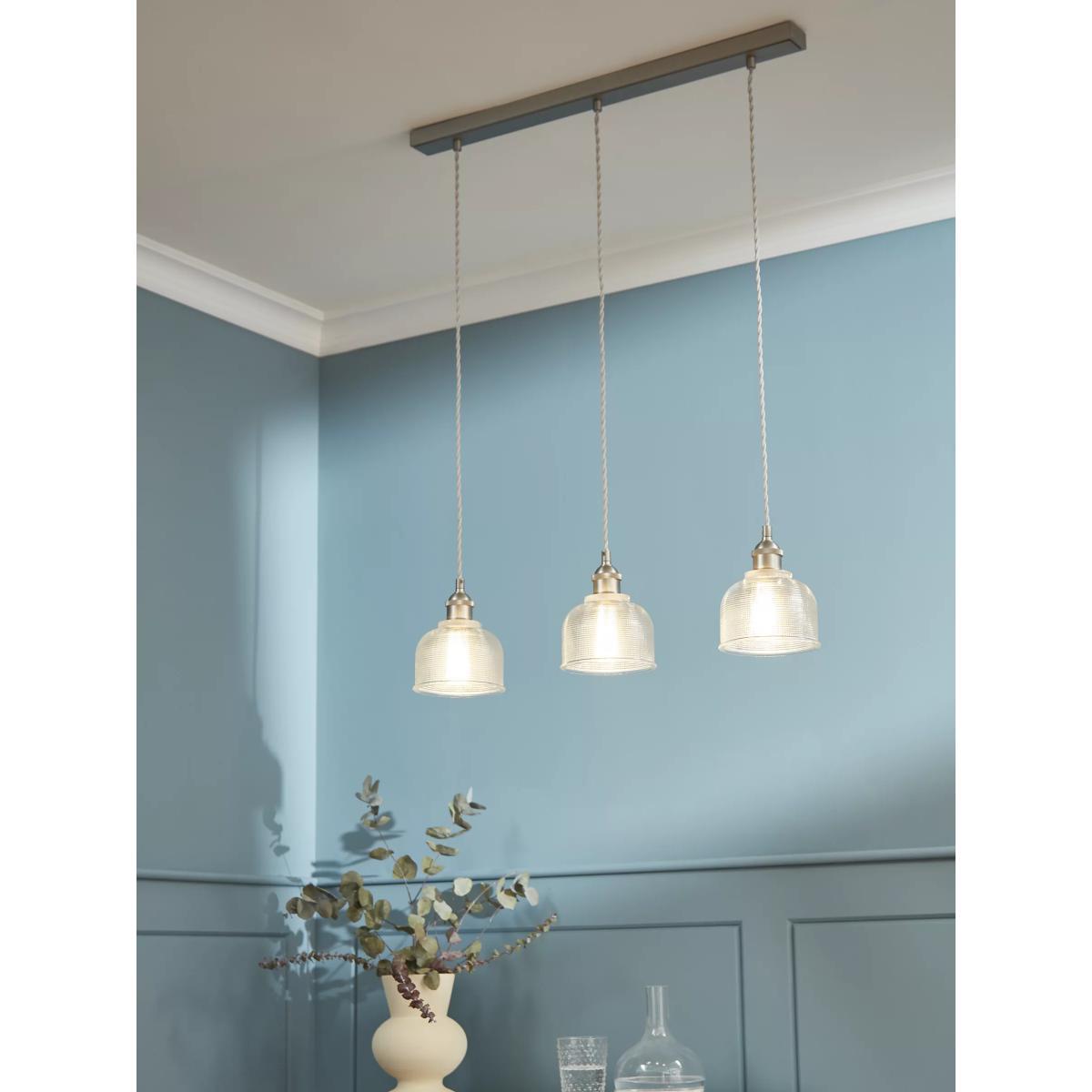 John Lewis & Partners Ezra 3 Pendant Prismatic Glass Ceiling Light, Pewter – image 2