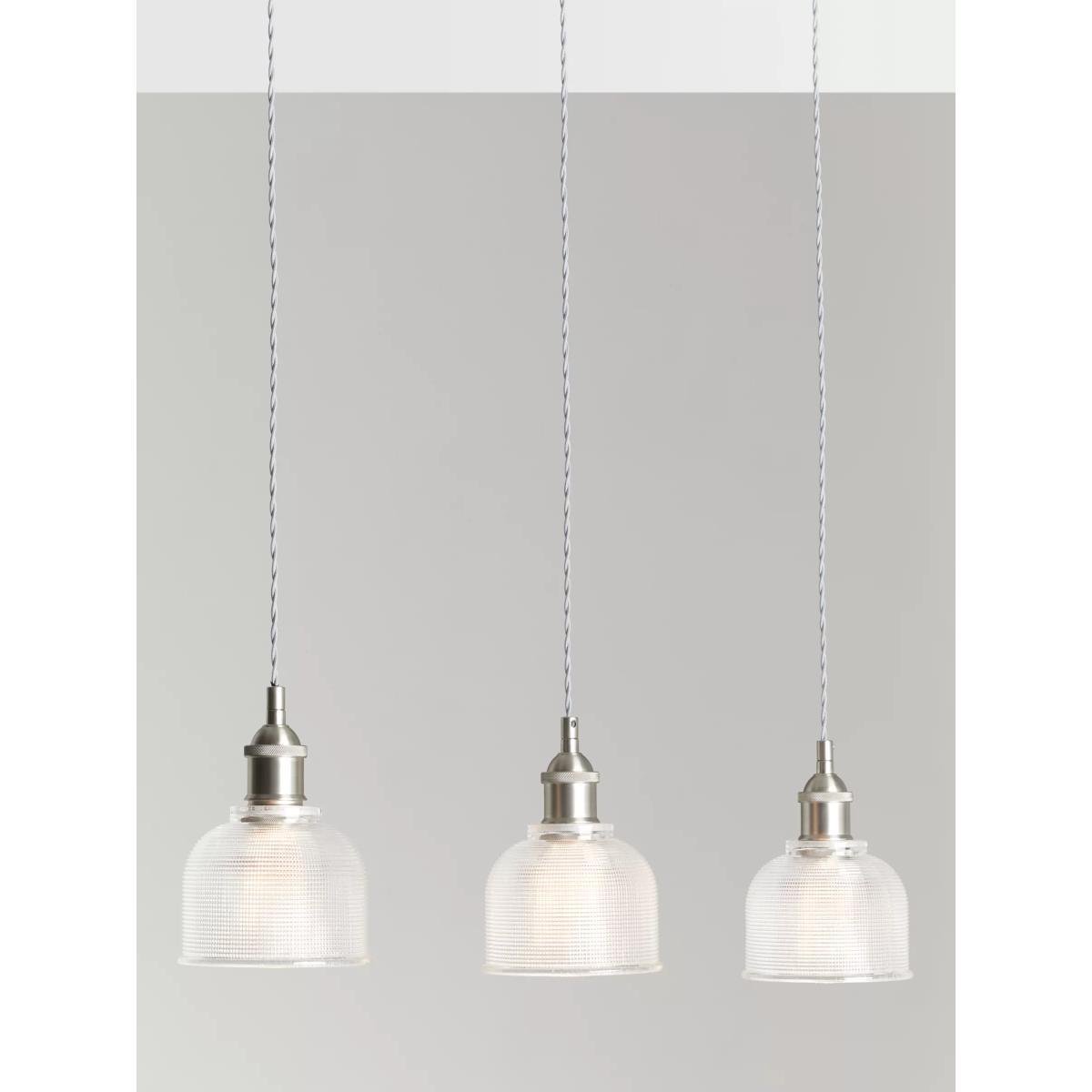John Lewis & Partners Ezra 3 Pendant Prismatic Glass Ceiling Light, Pewter – image 3