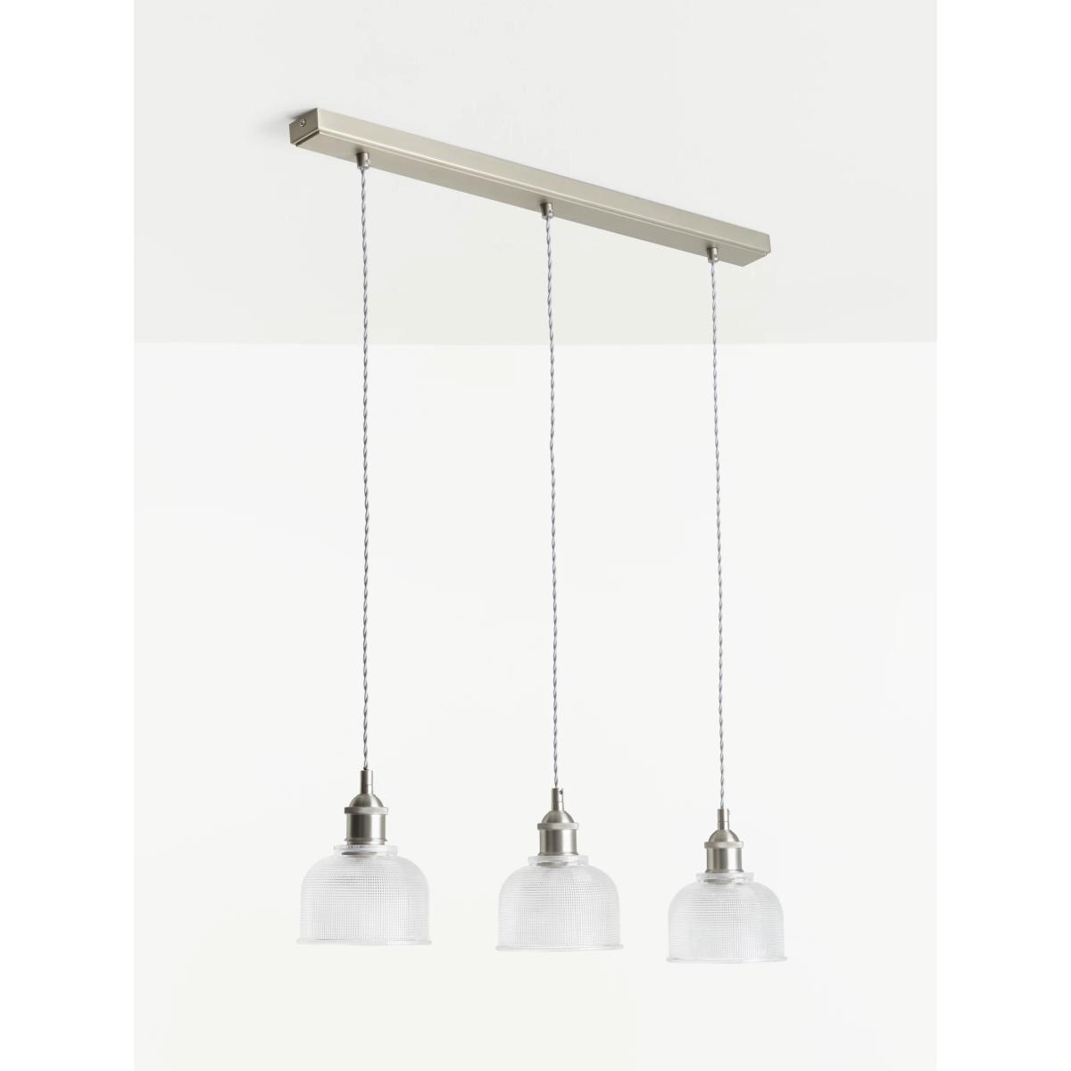 John Lewis & Partners Ezra 3 Pendant Prismatic Glass Ceiling Light, Pewter – image 4