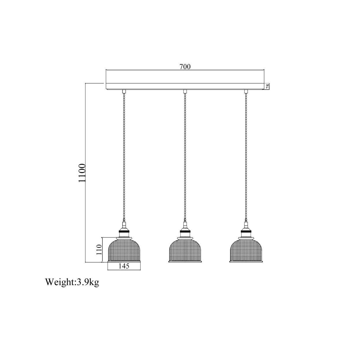 John Lewis & Partners Ezra 3 Pendant Prismatic Glass Ceiling Light, Pewter – image 8