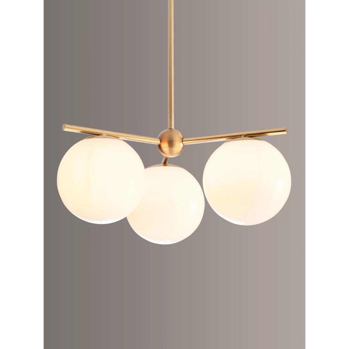 west elm Sphere + Stem Small Ceiling Light, Brass – image 2
