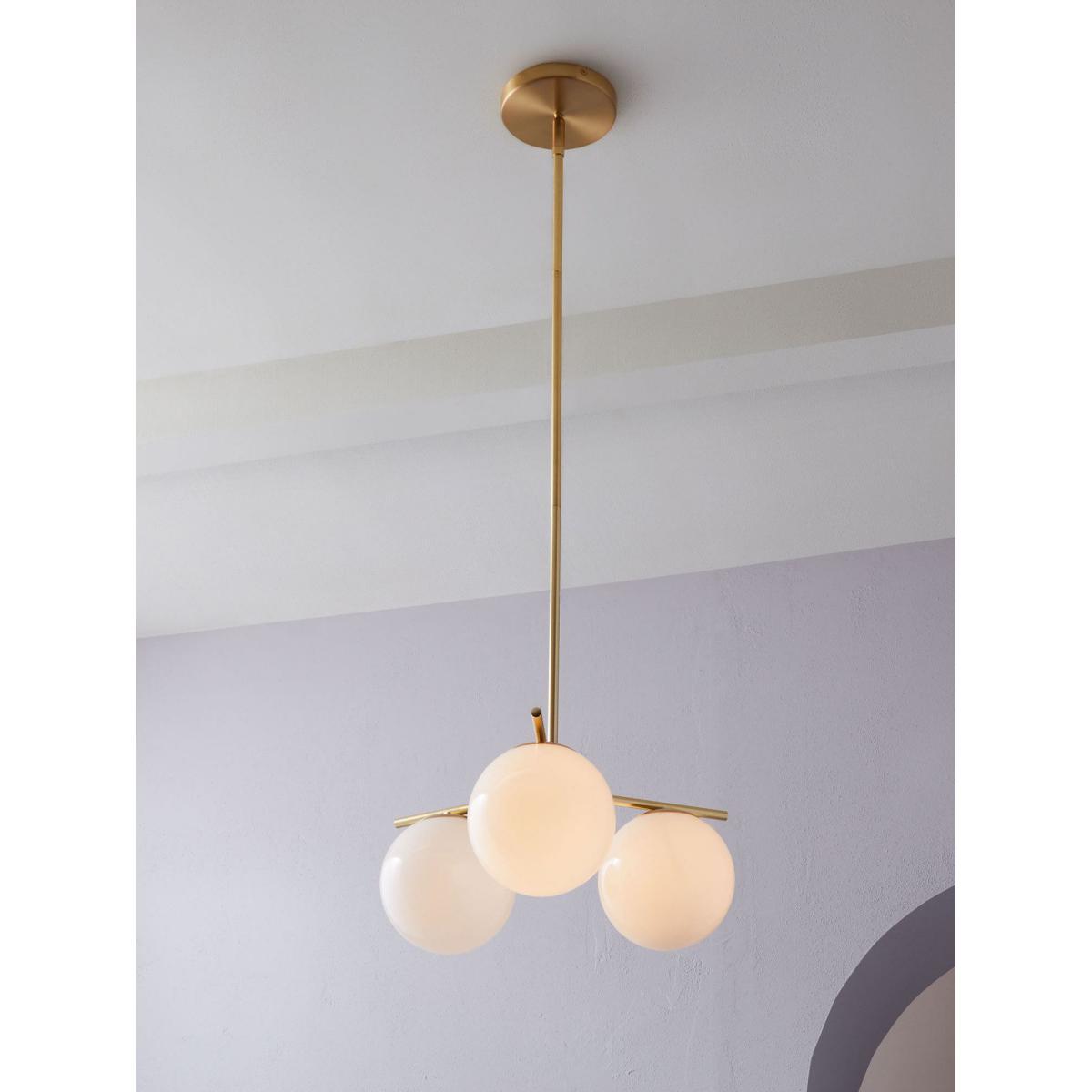 west elm Sphere + Stem Small Ceiling Light, Brass – image 4
