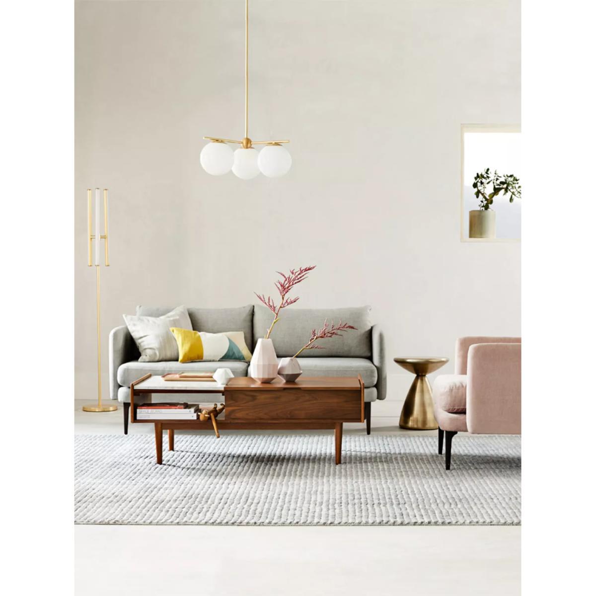west elm Sphere + Stem Small Ceiling Light, Brass – image 5