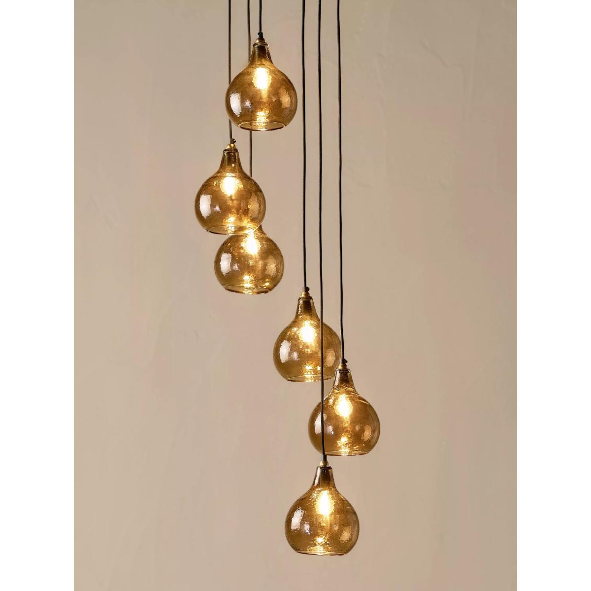 nkuku Ziva Cluster Glass Pendant Ceiling Light, Light Smoke Brown – image 2