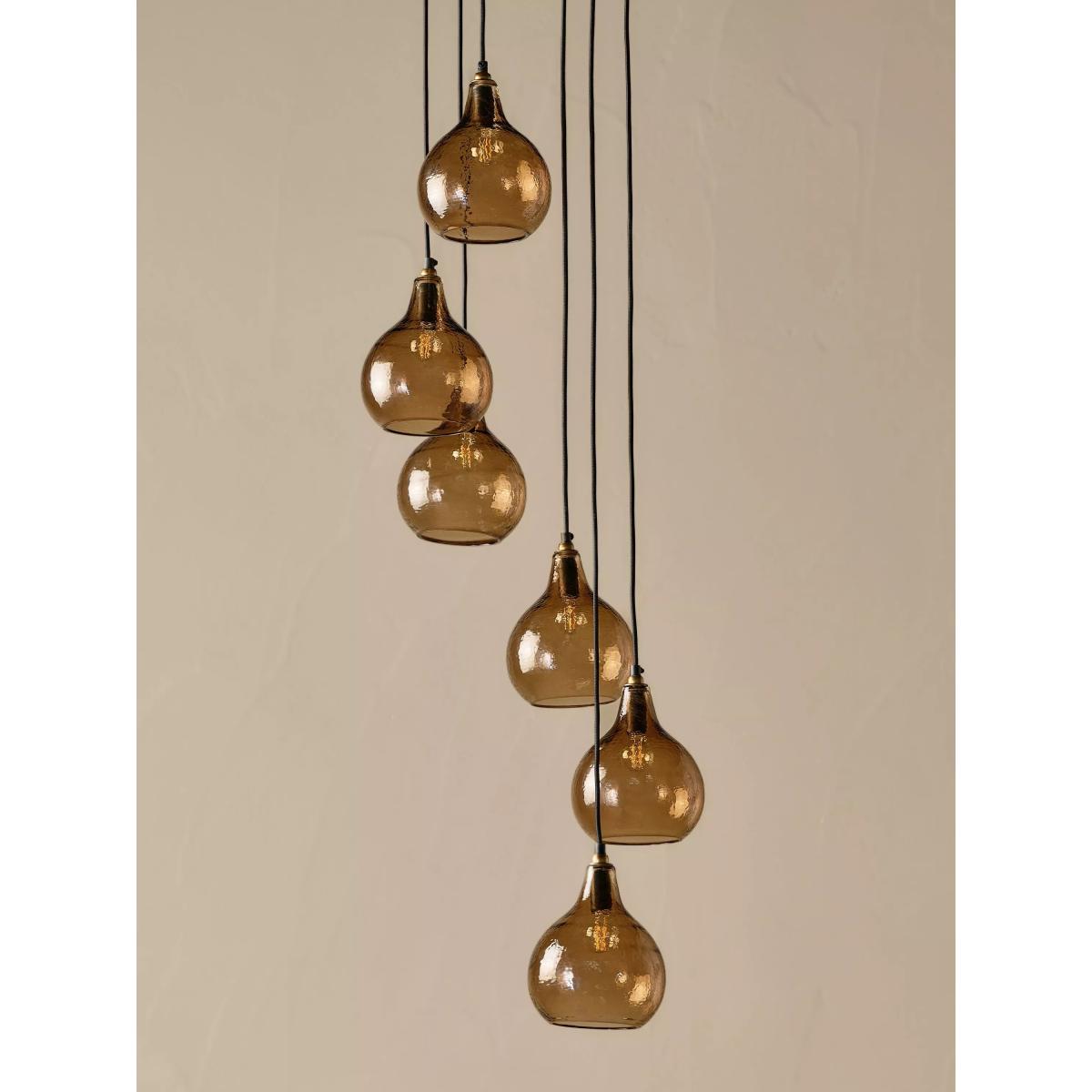 nkuku Ziva Cluster Glass Pendant Ceiling Light, Light Smoke Brown – image 3