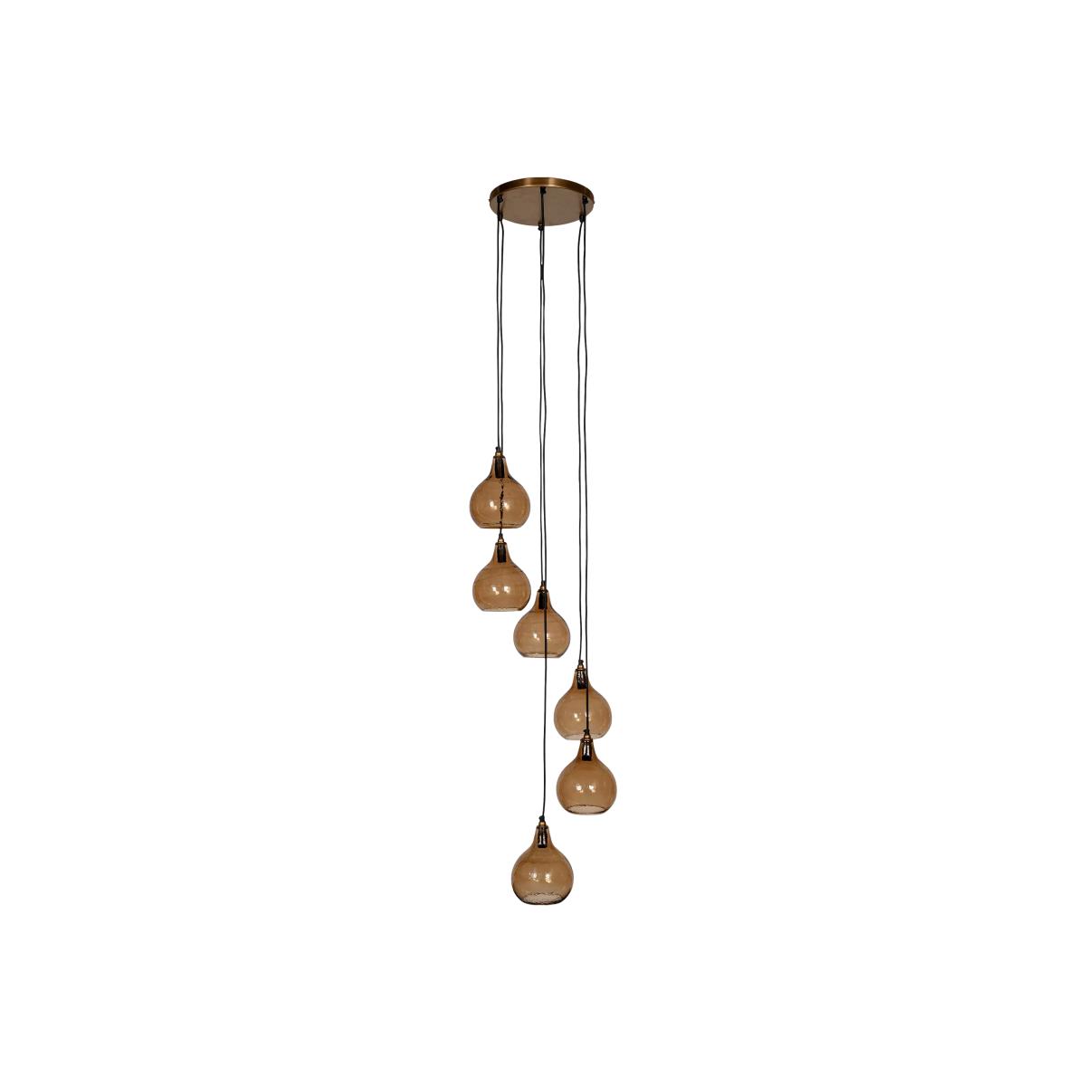 nkuku Ziva Cluster Glass Pendant Ceiling Light, Light Smoke Brown – image 1