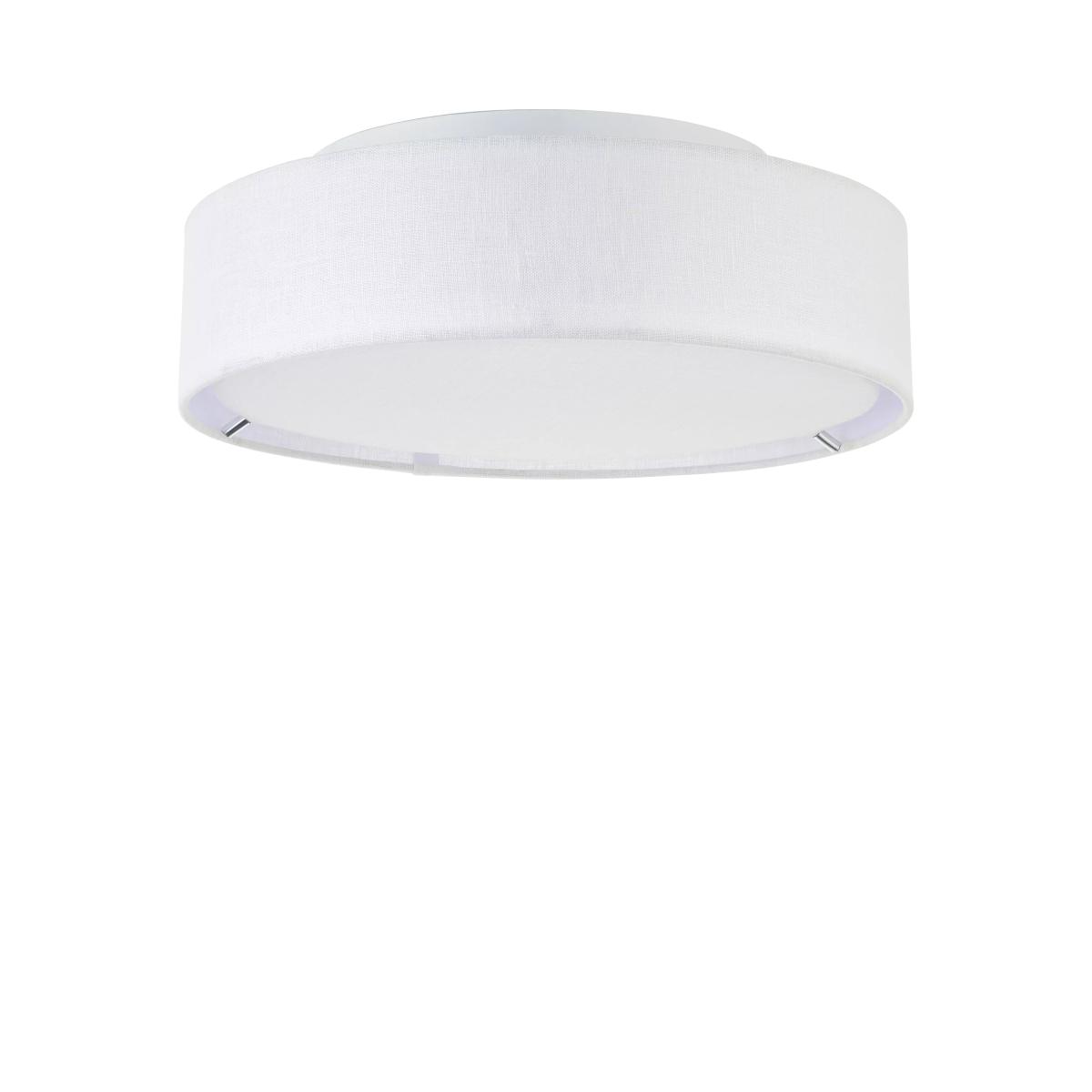 John Lewis Samantha Linen Semi Flush Ceiling Light, White – image 2
