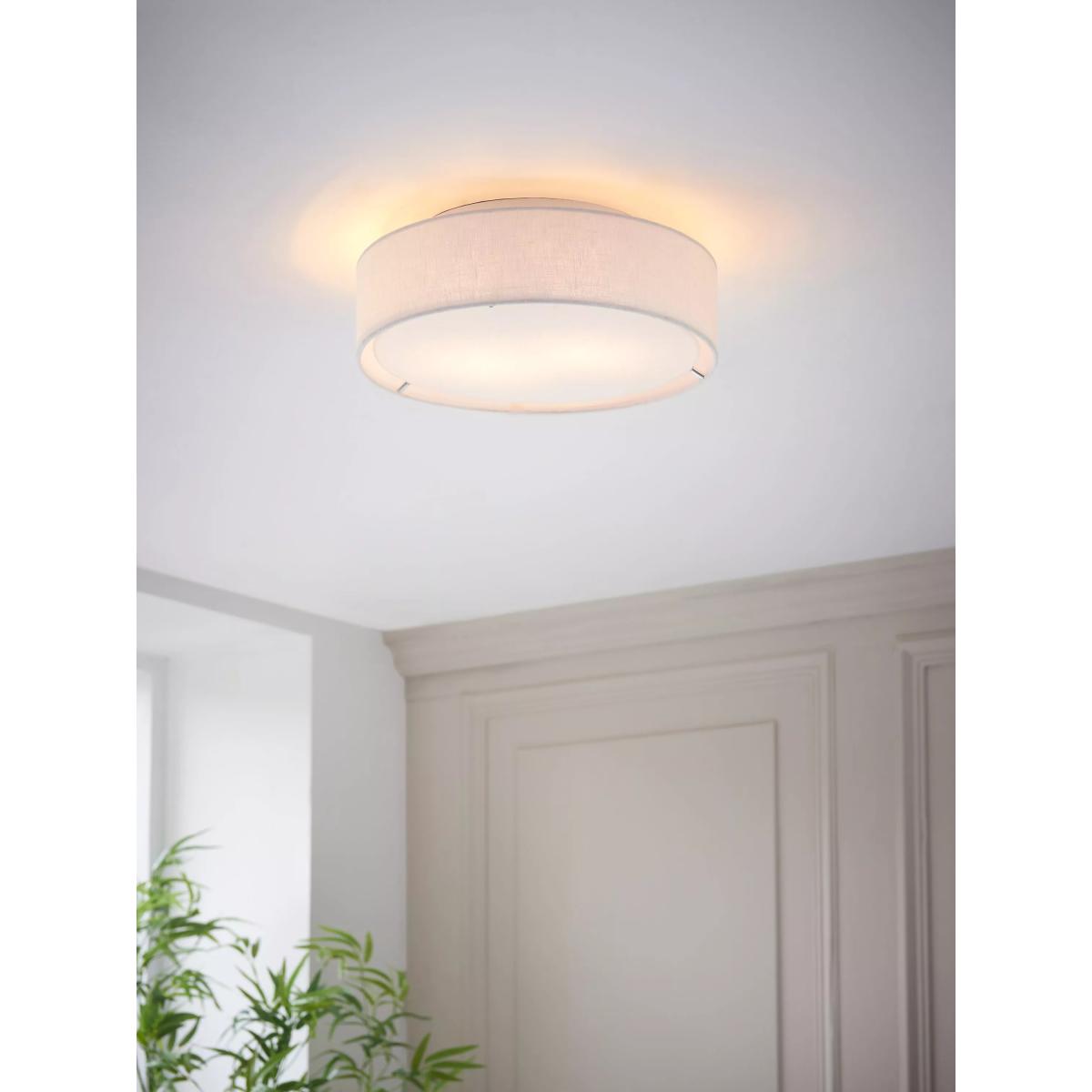 John Lewis Samantha Linen Semi Flush Ceiling Light, White – image 6