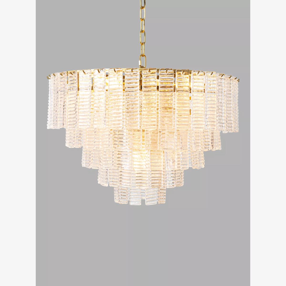 Pure White Lines Toronto Tiered Ceiling Light, Clear – image 1