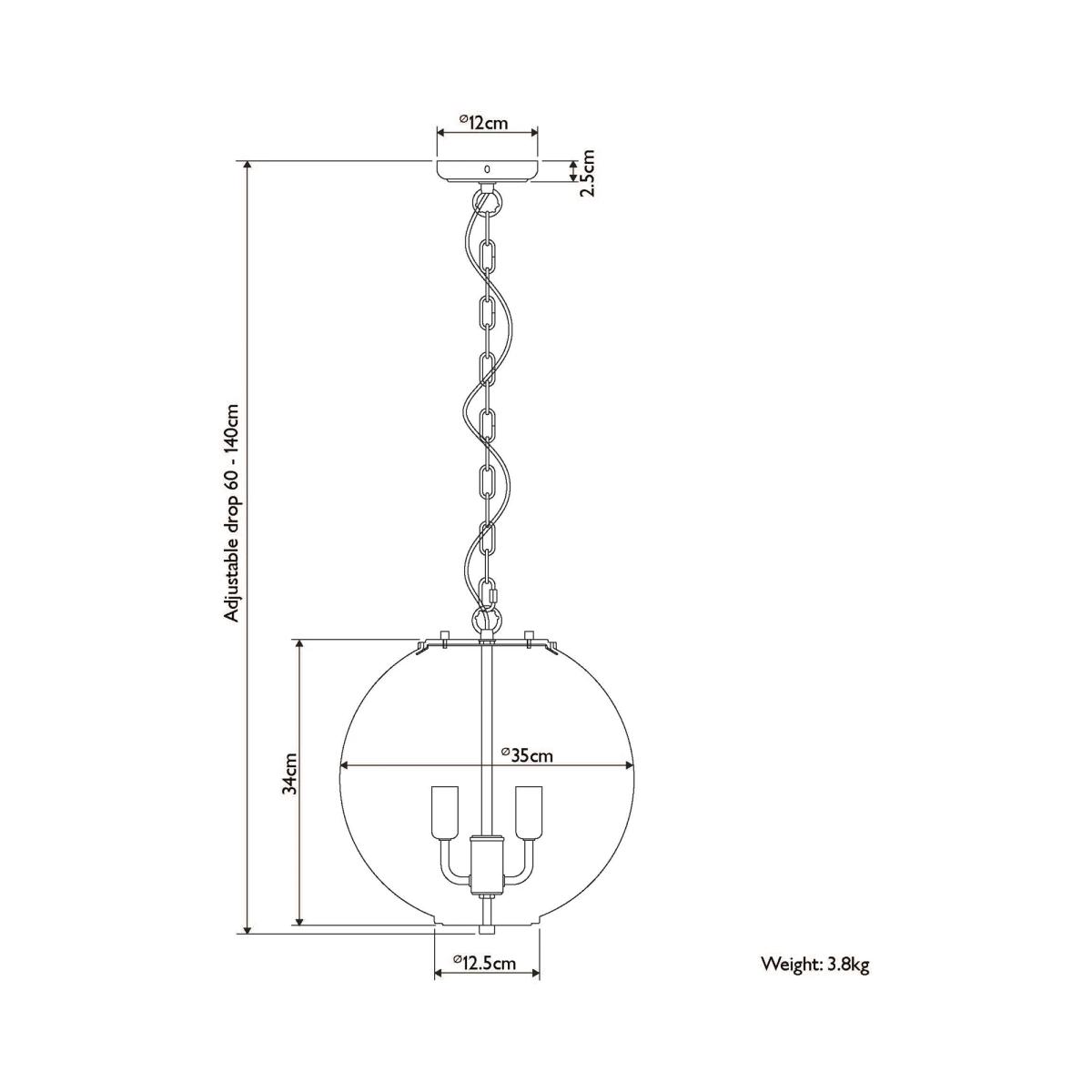 John Lewis Park Globe Ceiling Light, Clear Glass – image 9