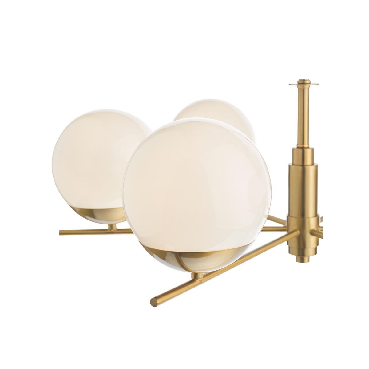 Där Bombazine 6 Arm Opal Glass Pendant Ceiling Light, Brass – image 5