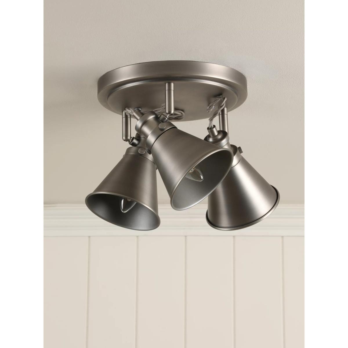 Laura Ashley Rufus 3 Circular Spotlight Ceiling Plate, Nickel – image 2