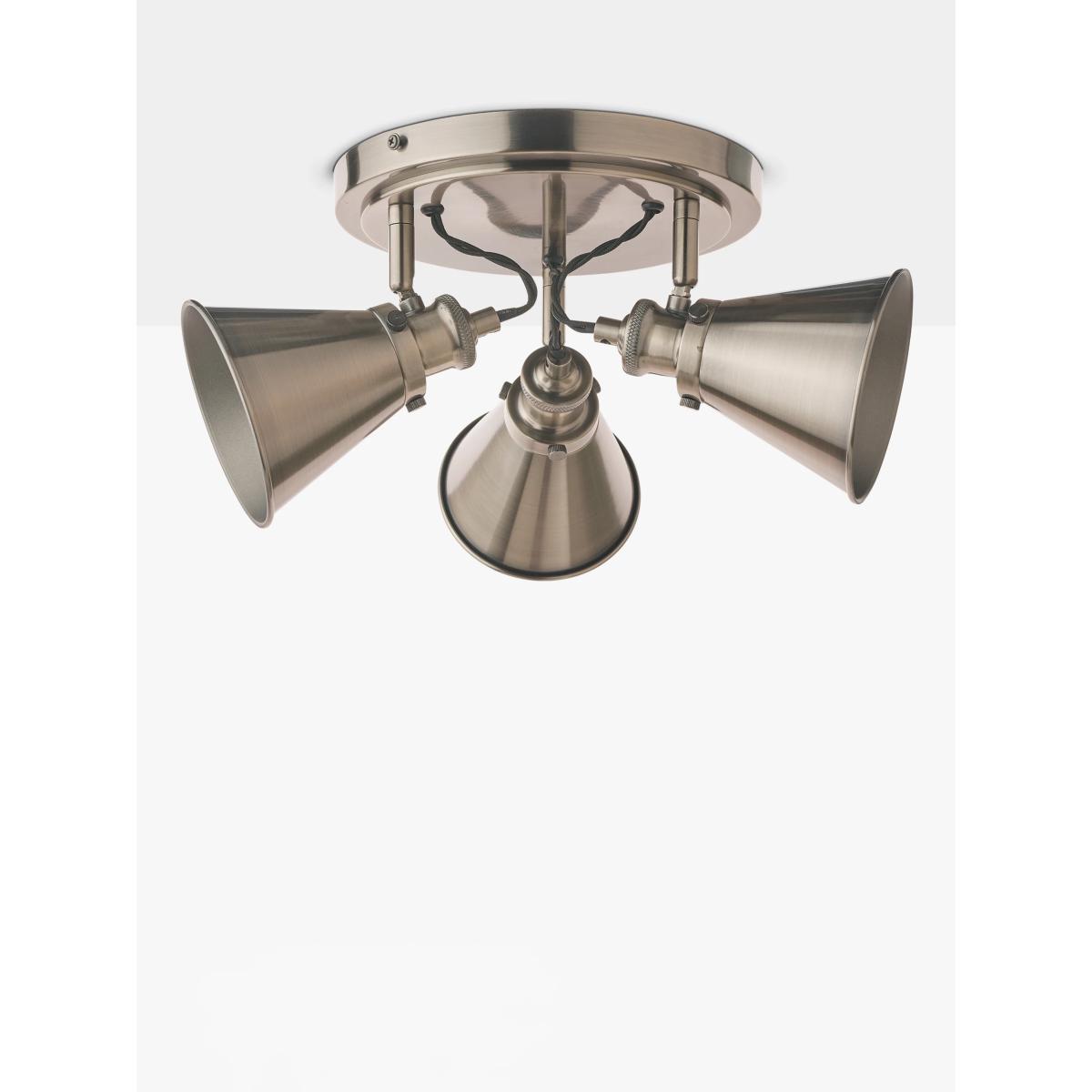 Laura Ashley Rufus 3 Circular Spotlight Ceiling Plate, Nickel – image 4