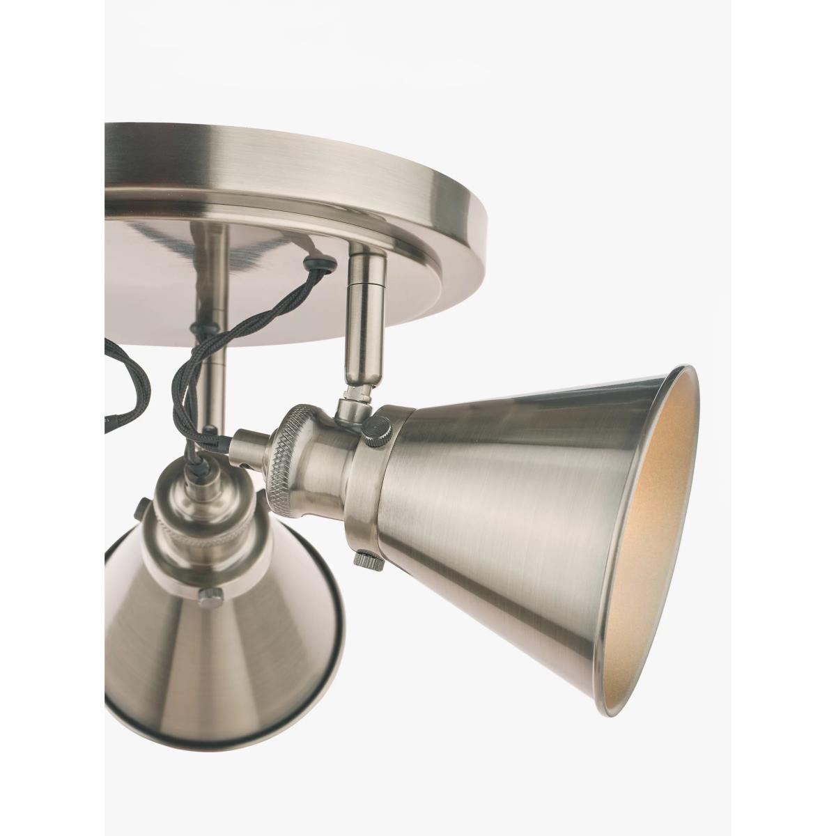 Laura Ashley Rufus 3 Circular Spotlight Ceiling Plate, Nickel – image 5