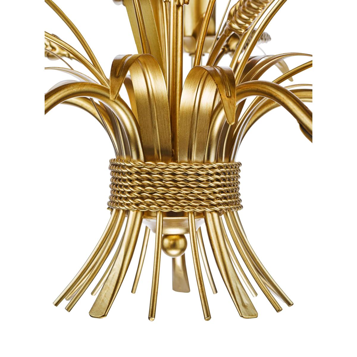 Där Phaedra Leaf 5 Arm Pendant Ceiling Light, Gold – image 6
