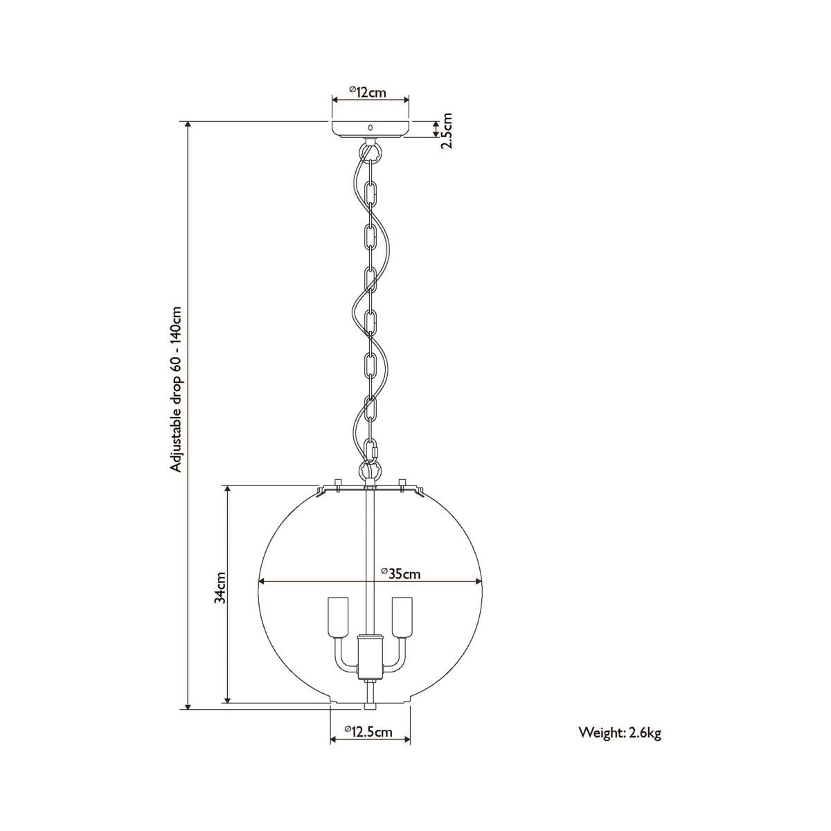 John Lewis Park Globe Ceiling Light – image 9