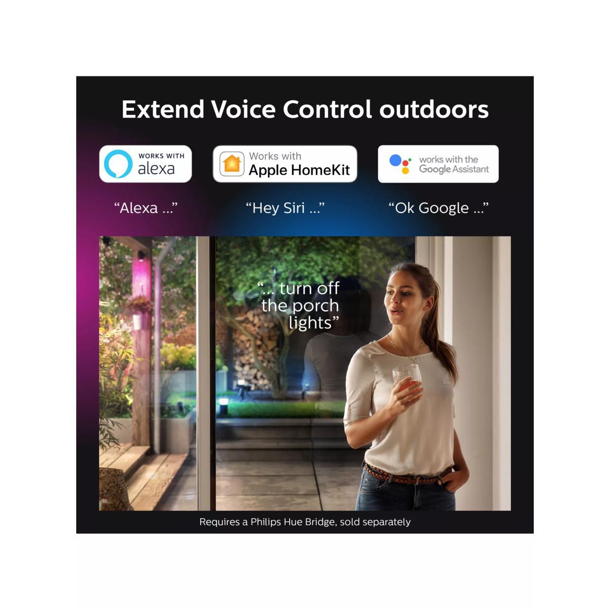 Philips Hue Lily Outdoor Spotlight Base Unit and 3x Lily Spotlights, Black – image 6